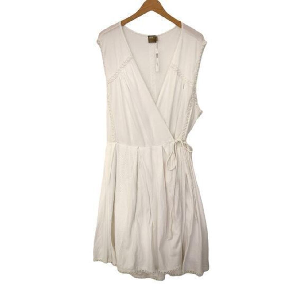 NWT ASOS Curve Mini Wrap Sundress with Embroidered Trim White Size 22 Sun Dress - Picture 9 of 10